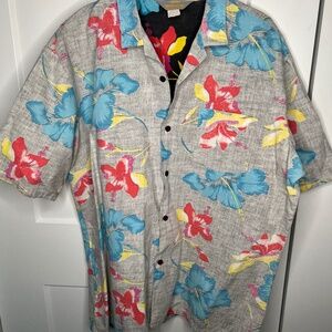Fast Breakers Vintage Floral Hawaiian Button Down Shirt